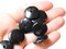 15 18mm Jet Black Vintage Plastic Saucer Beads Loose Flat Disc Beads